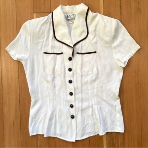 Vintage structured button blouse S